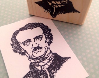 Edgar Allan Poe pequeña madera montado sello 6508
