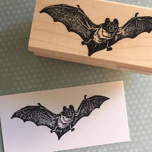 A good Bat   Rubber Stamp 4318 Flying Bat Stamp Brown Bat Rubber Stamp Halloween Bat