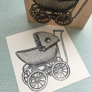 Baby Buggy hout gemonteerd Rubberstempel 4356