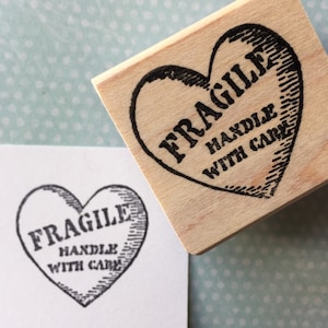 Fragile Heart Handle With Care Rubber Stamp 6358