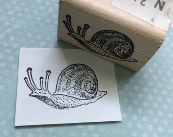 Small Snail Rubber Stamp: Pen Pal Snail Mail Craft
