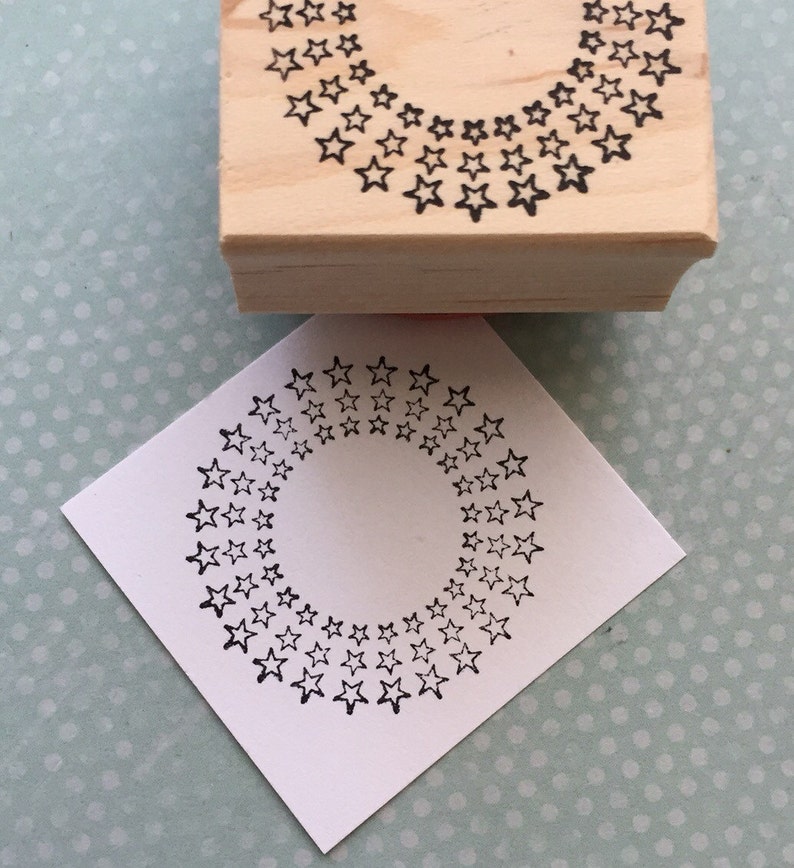 Circle of Stars Wood Mounted Rubber Stamp 2311