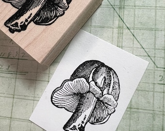Mushroom Wood Mounted Rubber Stamp