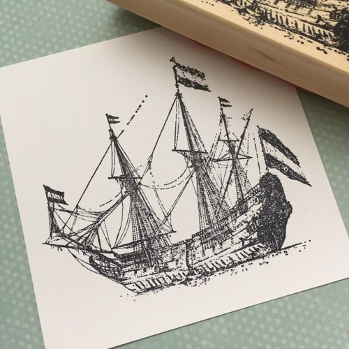 Big Big Ship Rubber Stamp for Card Making 6108 Etsy