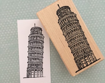 Leaning Tower of Pisa  Rubber Stamp 4649
