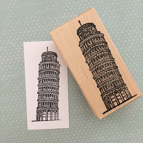 Leaning Tower of Pisa  Rubber Stamp 4649