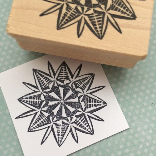 Octagonal Design Wood Mounted Rubber Stamp 6302 Etsy