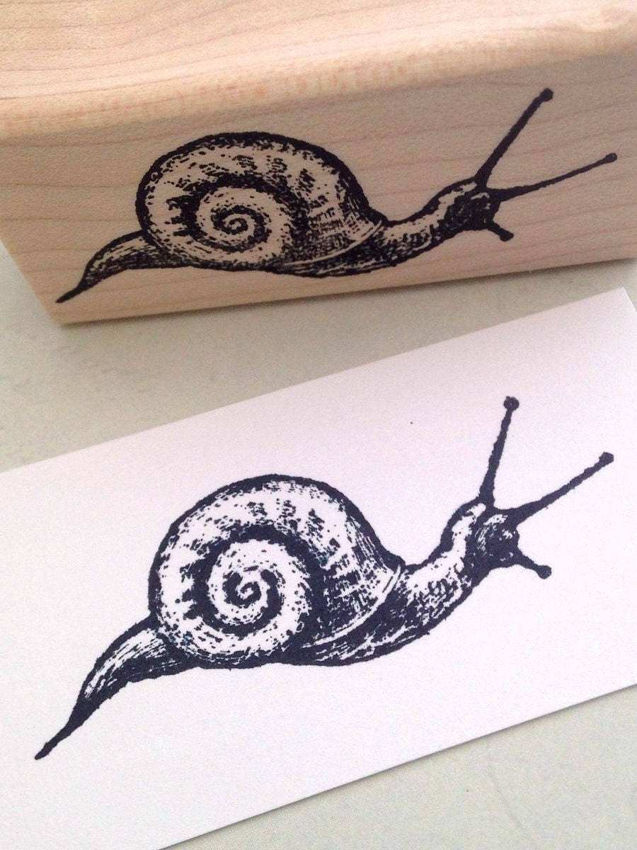 Perfect Snail Rubber Stamp for Snail Mail Stamp Etsy