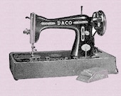 Sewing Machine Wood Mounted Rubber Stamp 5096