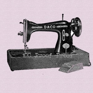 Sewing Machine Wood Mounted Rubber Stamp 5096