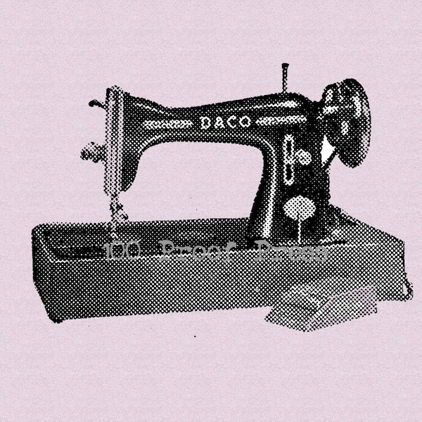 Sewing Machine Wood Mounted Rubber Stamp 5096