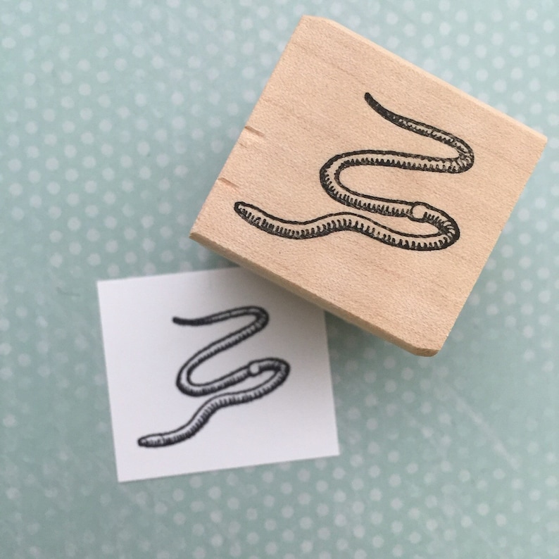 Earthworm Rubber Stamp 5270