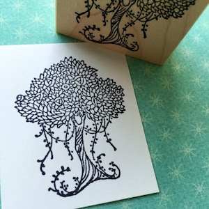 Timbro in gomma con albero stilizzato 3077