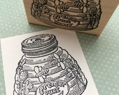 Honey Jar Wood Mounted Rubber Stamp 589