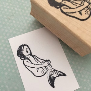 Little Mermaid  Wood Mounted Rubber Stamp 6370