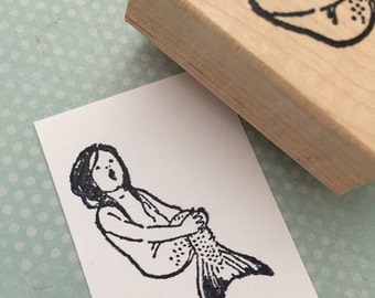 Little Mermaid legno montato timbro di gomma 6370