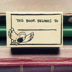Cute Owl Book Plate Rubber Stamp