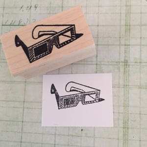 Eclipse Glasses 3-D Glasses Rubber Stamp 6683