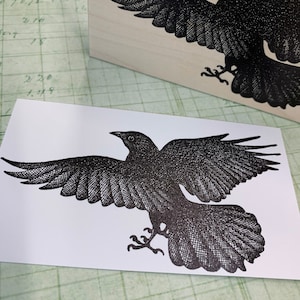 Flying Crow Rubber Stamp