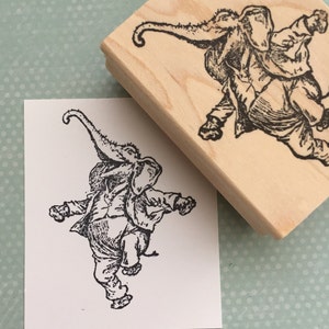 Baile madera elefante montado sello 3906V