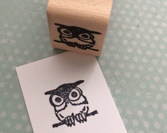 Tiny Owl  Wood Mounted Rubber Stamp 4214