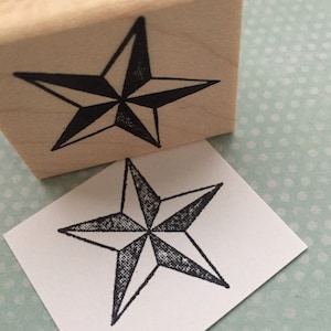 Nautische sterren hout gemonteerd Rubberstempel 3204