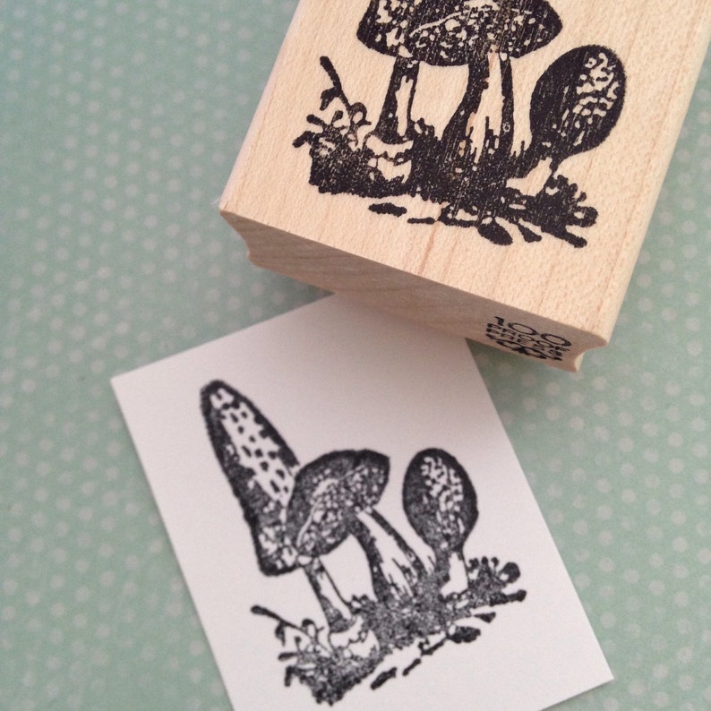 Group of Mushrooms Wood Mounted Rubber Stamp 5291 Q Etsy