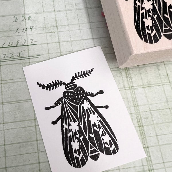 Magical Heart Moth Rubber Stamp
