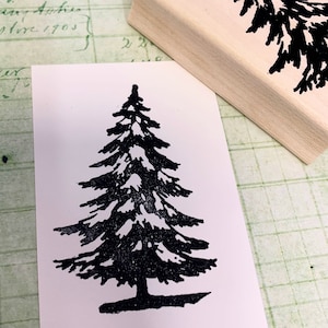 Snowy Fir Tree Rubber Stamp 2113