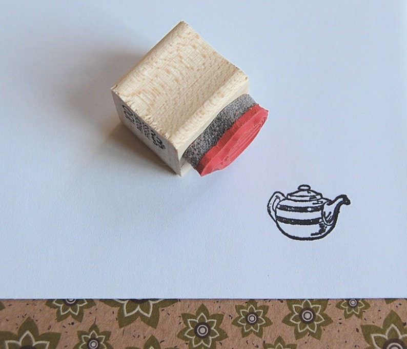 Tiny Teapot Mounted Rubber Stamp image 2