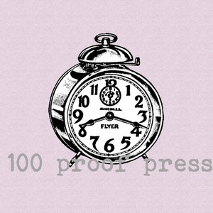 Vintage Alarm Clock  Rubber Stamp 2000