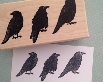 Three Ravens Rubber Stamp