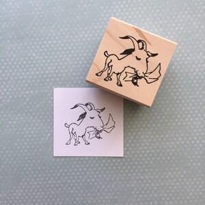 Goat Eating your Mail Wood Mounted Rubber Stamp 6474 image 5