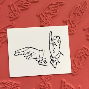 Gebärdensprache Alphabet Unmontierter Stempel