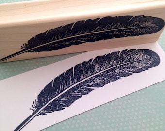 Large Feather  Rubber Stamp 5837