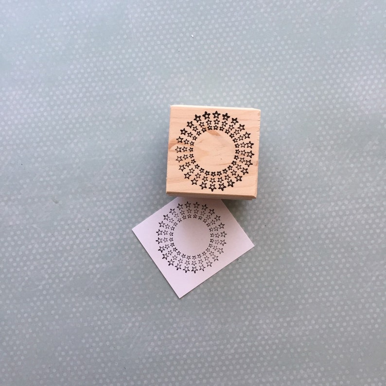 Circle of Stars Wood Mounted Rubber Stamp 2311
