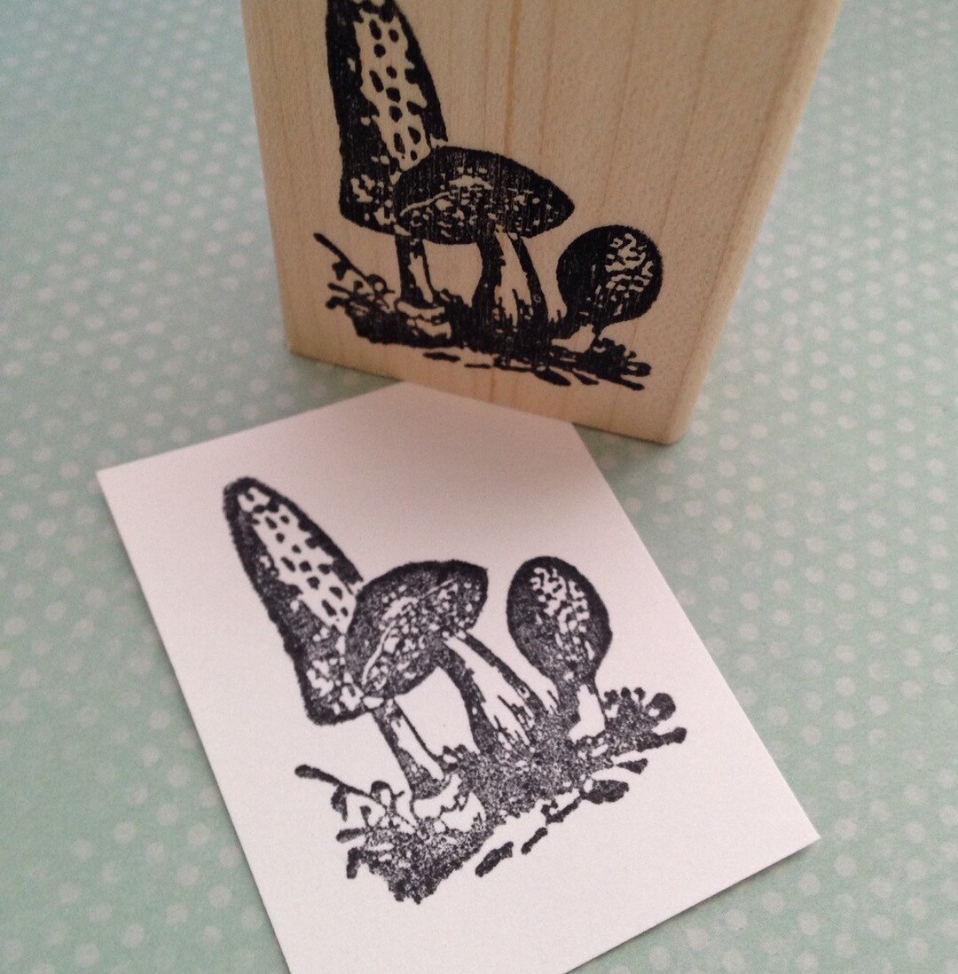 Group of Mushrooms Wood Mounted Rubber Stamp 5291 Q - Etsy