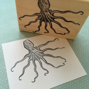 Very Cool Octopus Wood Mounted Rubber Stamp  5919