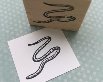 Earthworm Rubber Stamp 5270