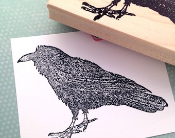Large Raven Rubber Stamp 6484 - Etsy