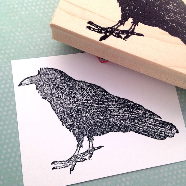 Large Raven Rubber Stamp 6484