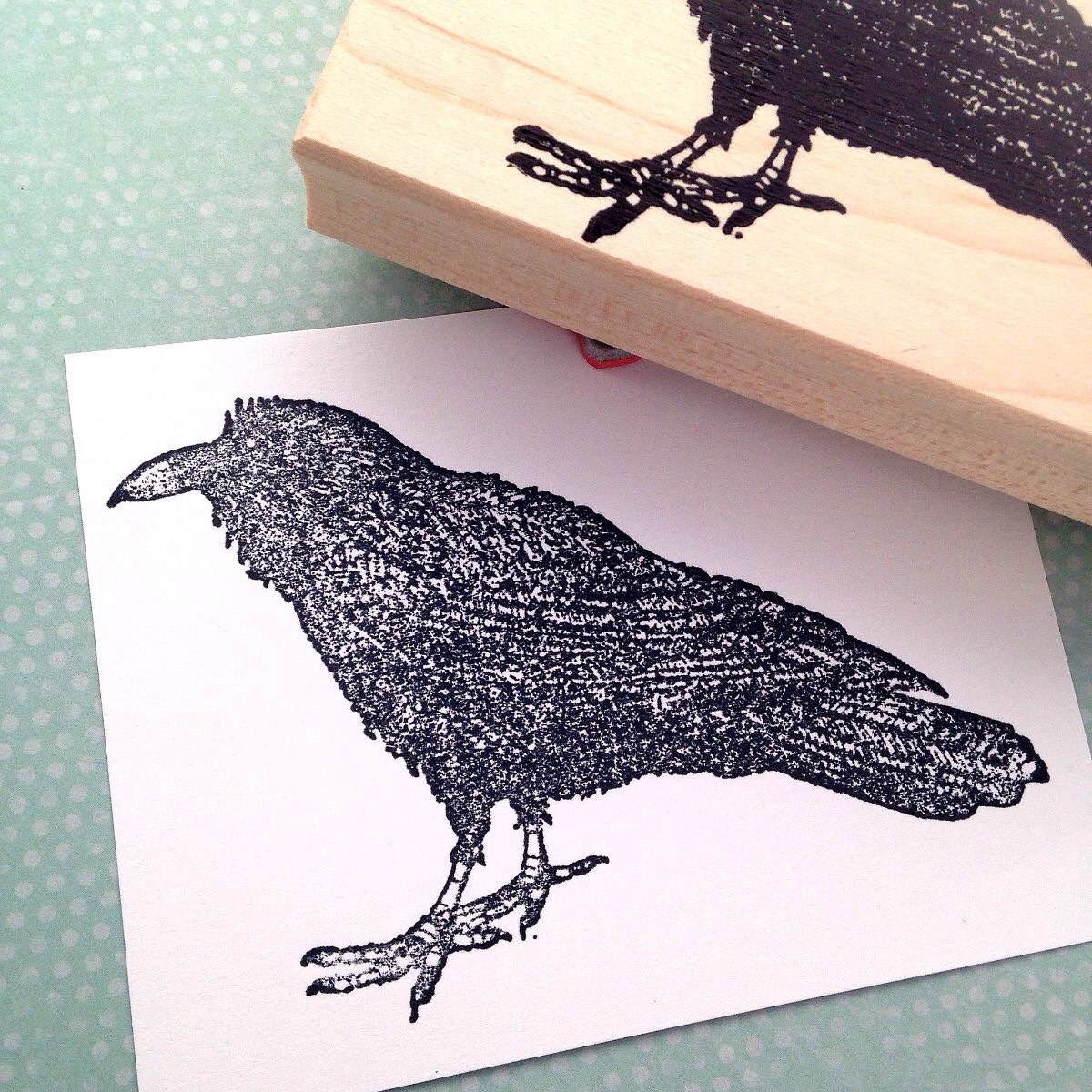 Large Raven Rubber Stamp 6484 - Etsy