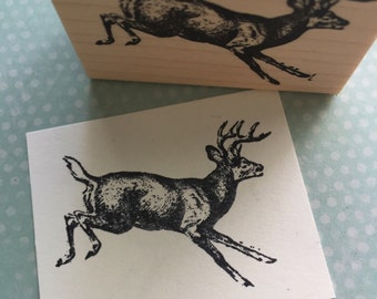 Leaping Buck Rubber Stamp 937