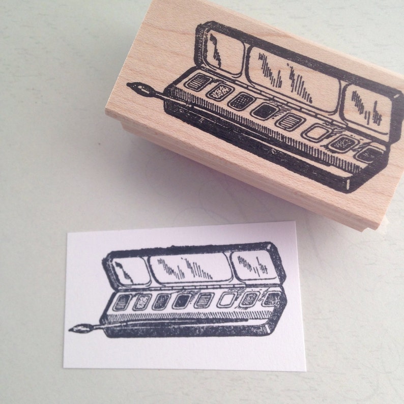 Paint Set Wood Mounted Rubber Stamp 6432 Stamps Paper & Party Supplies