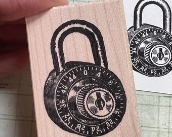 Combination Lock Rubber Stamp 4662