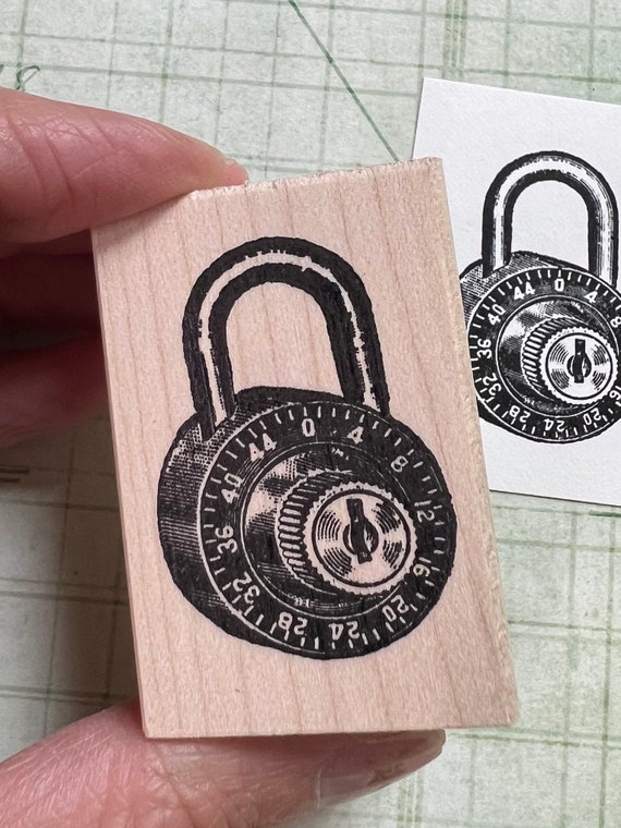Combination Lock Rubber Stamp 4662