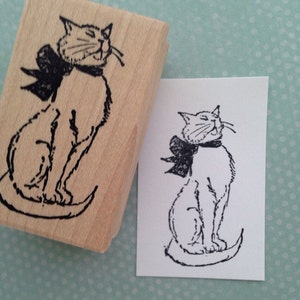 Babette Cat Wood Mounted Rubber Stamp 2103
