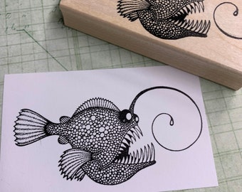 Angler Fish Rubber Stamp