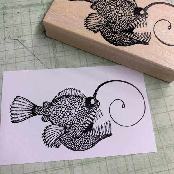 Angler Fish Rubber Stamp