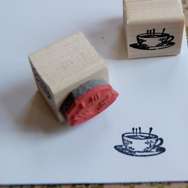 Minuscule tasse fumante de Java monté Rubber Stamp